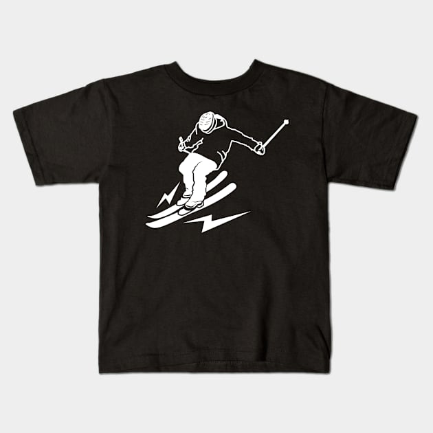 Ski Resort Fun Winter Sports Player Skiing Aspen Colorado Kids T-Shirt by c1337s